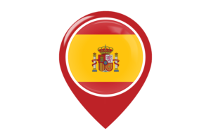 西班牙国旗地图图钉图标