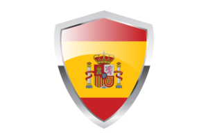 西班牙国旗与尖三角形盾牌