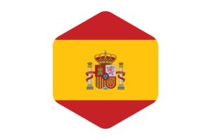 西班牙国旗圆形六边形