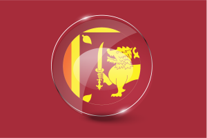斯里兰卡国旗光泽圆形按钮
