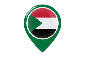 苏丹国旗地图图钉图标
