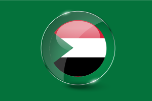 苏丹国旗光面圆形按钮