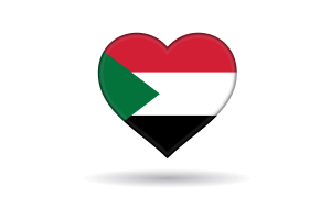 苏丹旗帜心形
