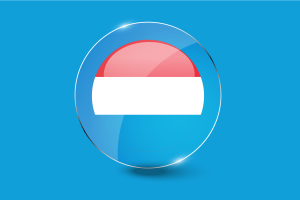 卢森堡国旗光泽圆形按钮