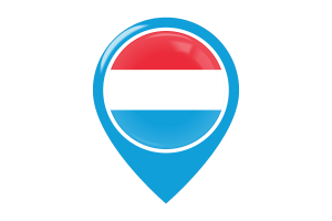 卢森堡国旗地图图钉图标