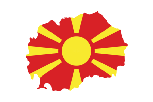 北马其顿地图与国旗