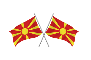 北马其顿挥舞友谊旗帜