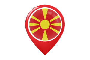 北马其顿国旗地图图钉图标
