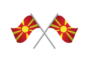 北马其顿国旗徽章矢量免费