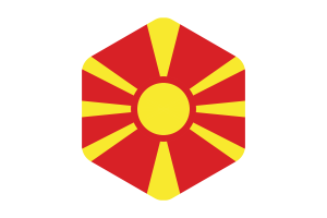 北马其顿国旗圆形六边形
