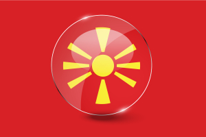 北马其顿国旗光泽圆形按钮