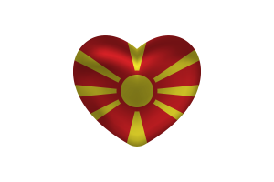 北马其顿旗帜心形