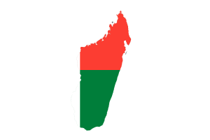 马达加斯加地图与国旗