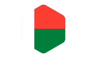 马达加斯加国旗圆形六边形