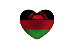 马拉维旗帜心形