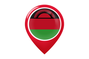 马拉维国旗地图图钉图标