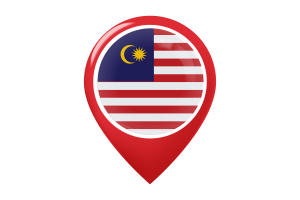 马来西亚国旗地图图钉图标