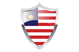 马来西亚国旗与中世纪加热器盾牌