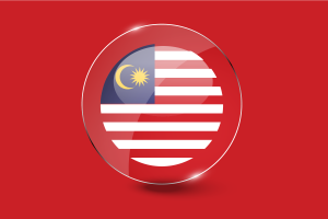 马来西亚国旗光泽圆形按钮