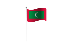 挥舞着马尔代夫国旗