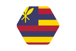 夏威夷王旗帜插图六边形圆形