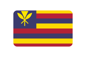 夏威夷王国旗帜圆角矩形矢量插图