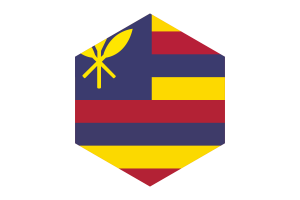 夏威夷王国旗帜六边形