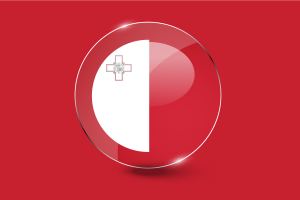 马耳他国旗光泽圆形按钮