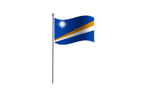 挥舞着马绍尔群岛国旗