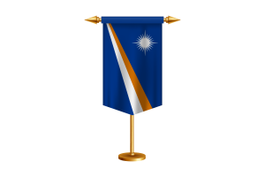 马绍尔群岛国旗插图与支架