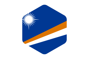 马绍尔群岛国旗圆形六边形