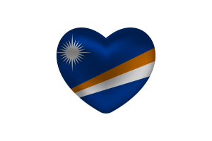 马绍尔群岛旗帜心形