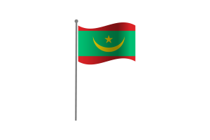 挥舞着毛里塔尼亚国旗