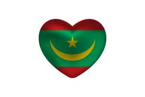 毛里塔尼亚旗帜心形
