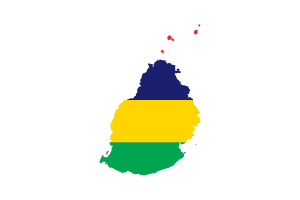 毛里求斯地图与国旗