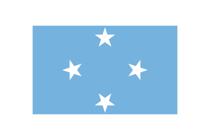密克罗尼西亚国旗三角形矢量插图