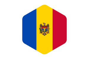 摩尔多瓦国旗圆形六边形