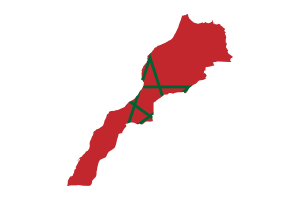 摩洛哥地图与国旗