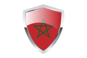 摩洛哥国旗与尖三角形盾牌