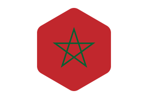摩洛哥国旗圆形六边形