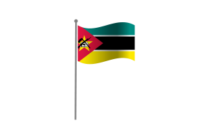 挥舞着莫桑比克国旗