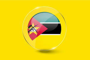 莫桑比克国旗光泽圆形按钮