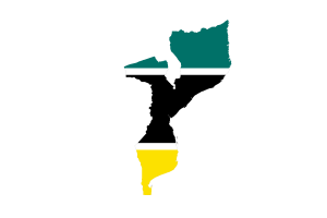 莫桑比克地图与国旗