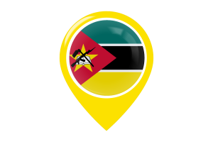 莫桑比克国旗地图图钉图标