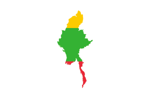 缅甸地图与国旗