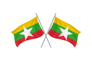 缅甸挥舞友谊旗帜