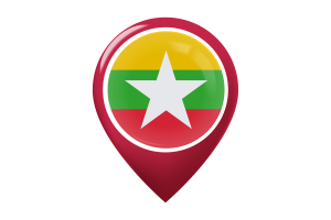 缅甸国旗地图图钉图标