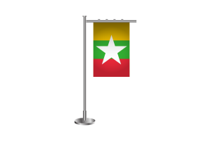 3d 缅甸站立旗