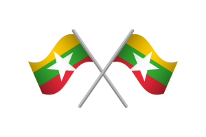 缅甸国旗徽章矢量免费