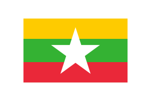 缅甸国旗三角形矢量插图
